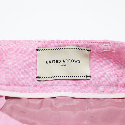 ツータック テーパード パンツ / クロップド丈 シャンブレー センタープレス リネン