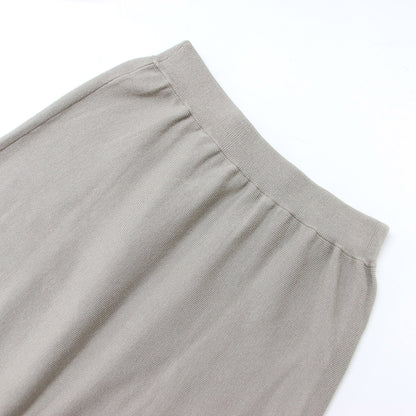 ボートネック プルオーバー スカート ニット セットアップ ワンピース / 長袖 フレア ウォッシャブル