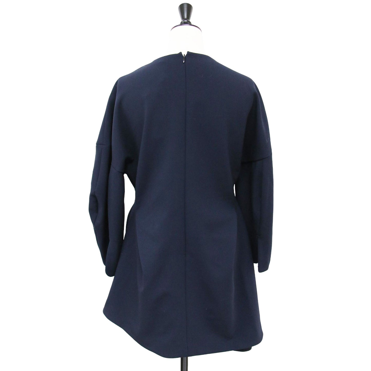 ダブルクロス ランダムヘム チュニック / ブラウス クルーネック 長袖 アシンメトリー