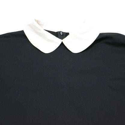 襟付き ショートスリーブ Tシャツ / カットソー 半袖 丸襟 ワイドシルエット コットン