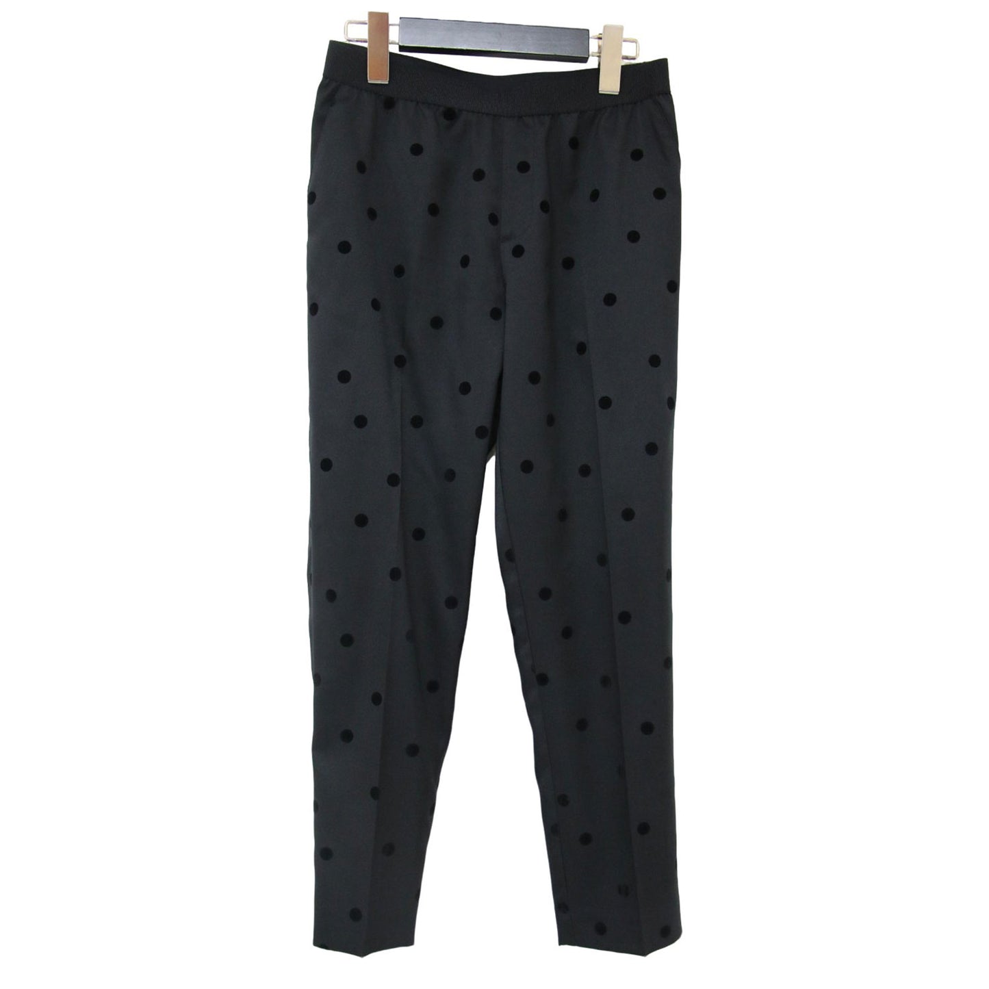 ドット テーパード レギンス パンツ / TAPERED LEGGINGS PANTS DOT イージーパンツ ウエストゴム フロッキー センタープレス