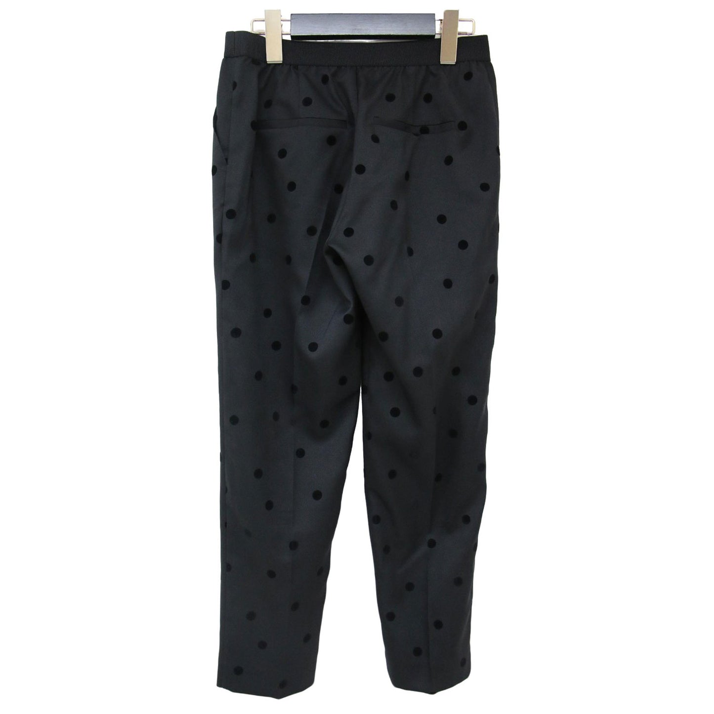 ドット テーパード レギンス パンツ / TAPERED LEGGINGS PANTS DOT イージーパンツ ウエストゴム フロッキー センタープレス