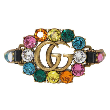 GUCCI (グッチ) ダブルG クリスタル チョーカー / ネックレス ベルト調 