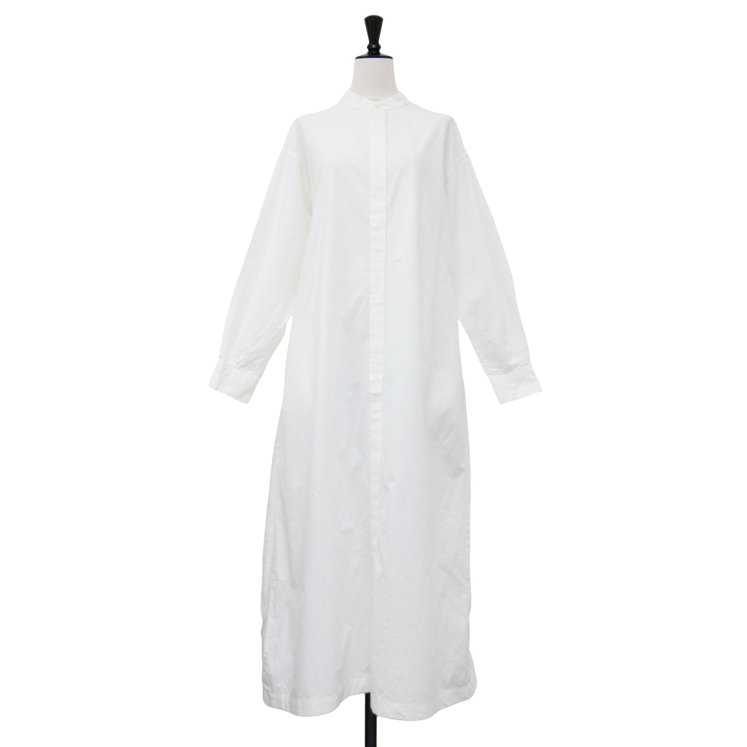 かぐれ 24SS コットンシャツワンピース kagure ホワイト ロング KAGURE (かぐれ) 24春夏 コットン シャツ ワンピース / ロング丈