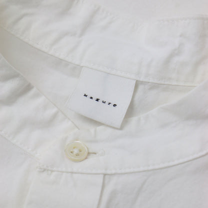 24春夏 コットン シャツ ワンピース / ロング丈 長袖 バンドカラー Aライン