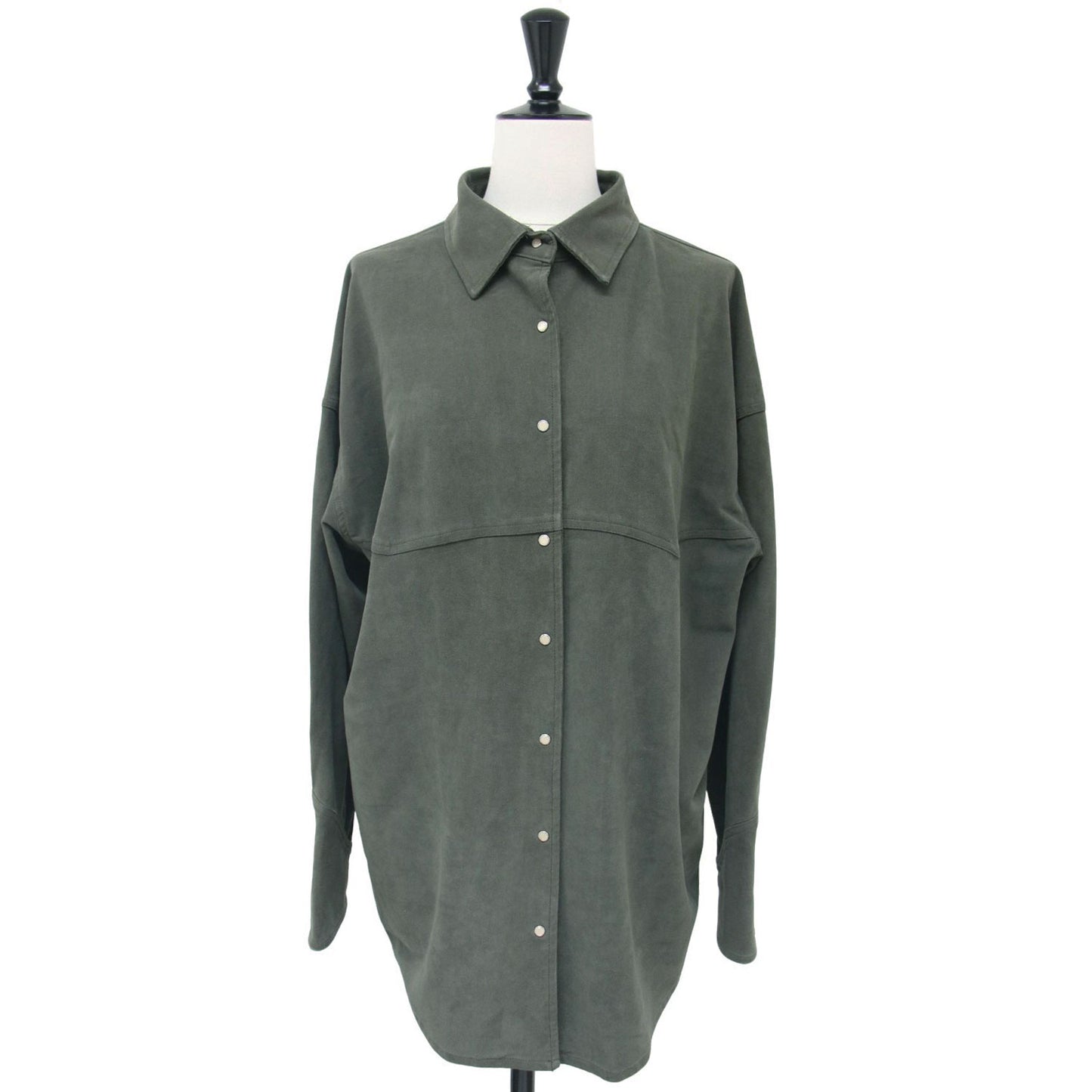 フェイクスエード ウエスタン シャツ / 長袖 エコレザー ストレッチ