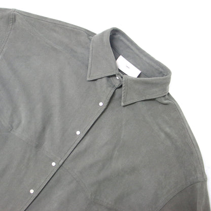 フェイクスエード ウエスタン シャツ / 長袖 エコレザー ストレッチ