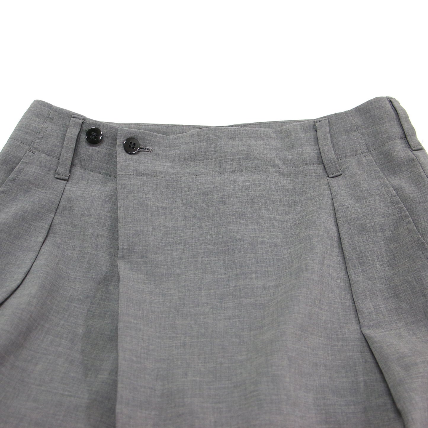 24春夏 撥水 強撚 ポリエステル ラップ ワイド パンツ / タック ハイウエスト