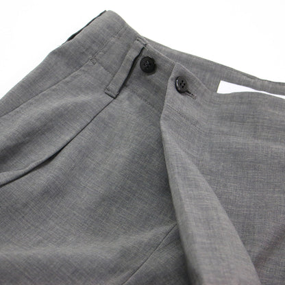 24春夏 撥水 強撚 ポリエステル ラップ ワイド パンツ / タック ハイウエスト