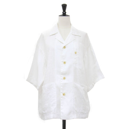 リネン ハーフスリーブ シャツ / 半袖 ワイドスリーブ 開襟 オープンカラー