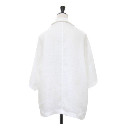 リネン ハーフスリーブ シャツ / 半袖 ワイドスリーブ 開襟 オープンカラー