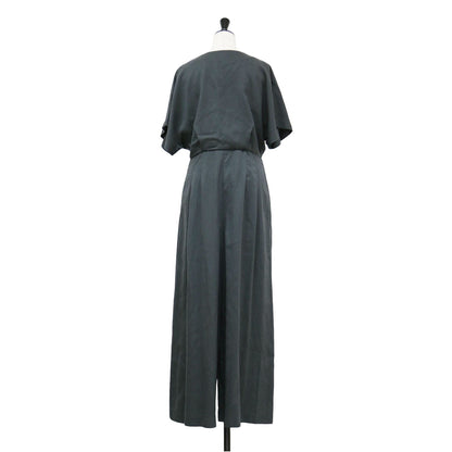 セルロース ツイル ジャンプスーツ / オールインワン 半袖 ゴム ギャザー