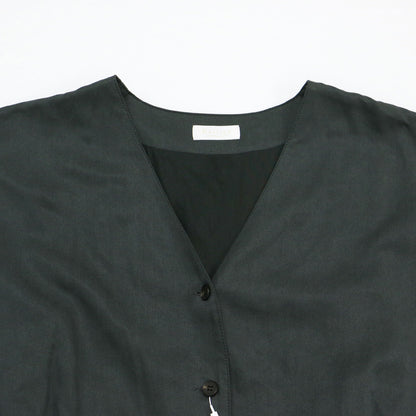 セルロース ツイル ジャンプスーツ / オールインワン 半袖 ゴム ギャザー