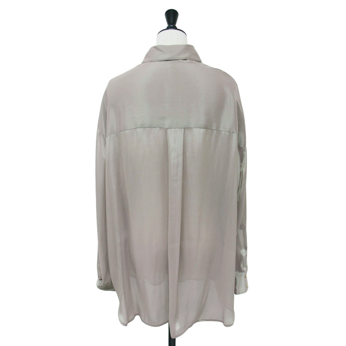 シャンブレー ルーズ シャツ / CHAMBRAY LOOSE SHIRT 長袖 光沢 オーバーサイズ スリット