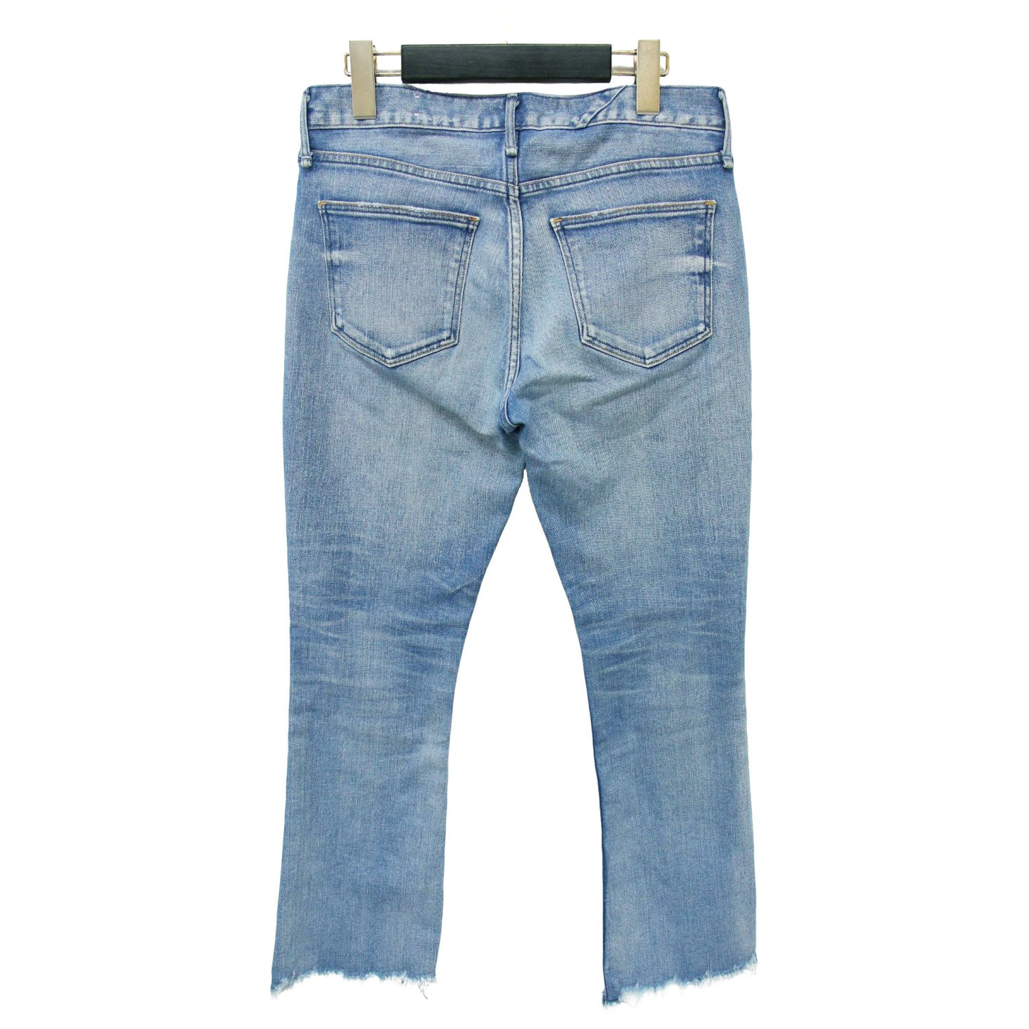 カットオフ フレア デニム パンツ 195557 / THE SHOE ストレッチ USED加工 コットン