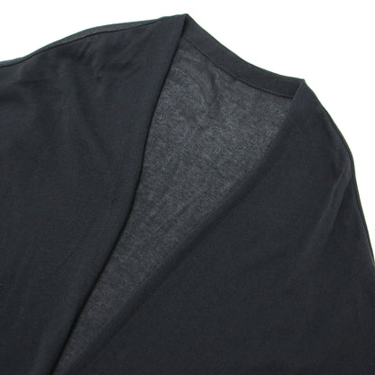 コットン アセテート Vネック ロング カーディガン / ノーカラー ガウン 長袖
