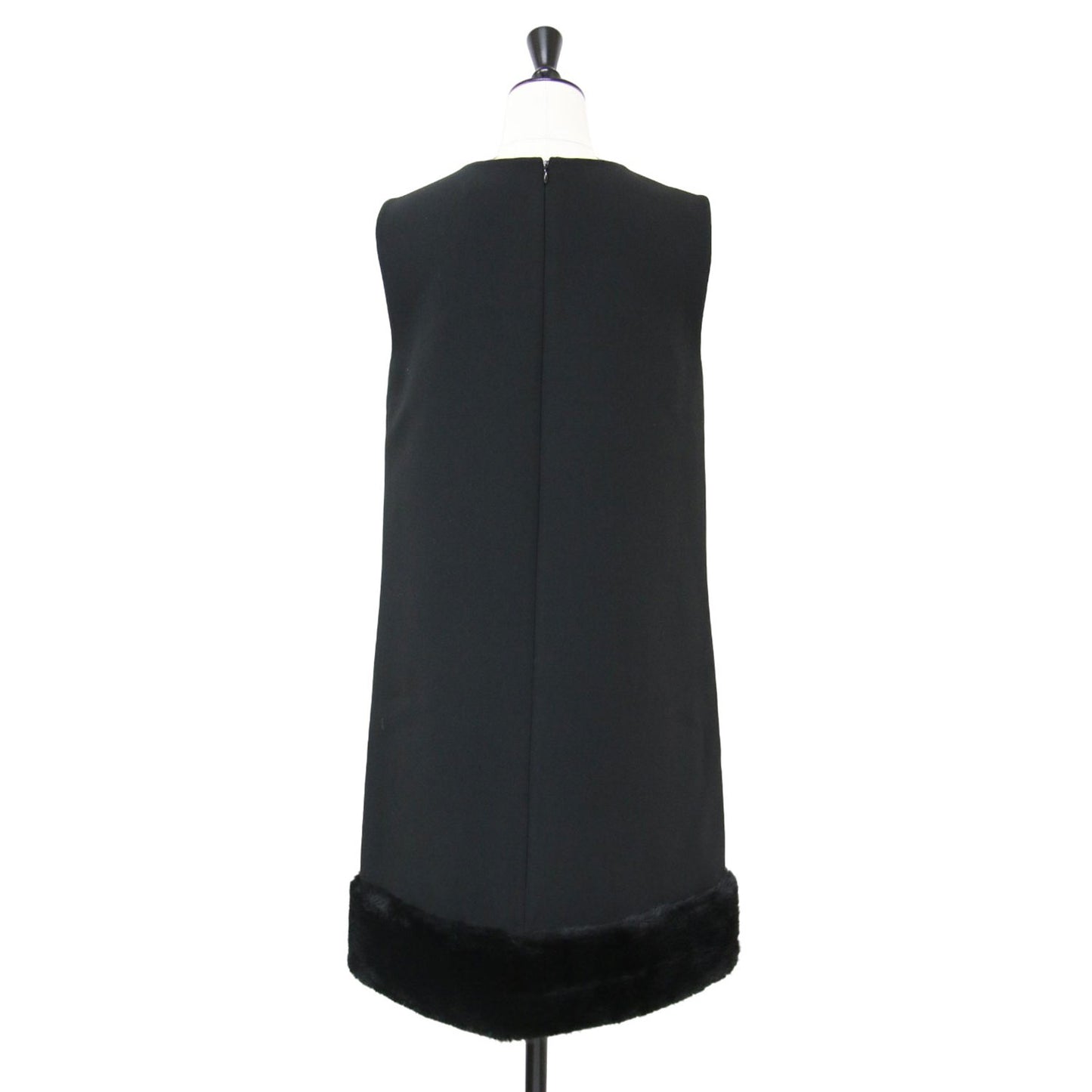 24秋冬 裾ファー ミニ ワンピース CWFO244104 / ノースリーブ Aライン フェイクファー