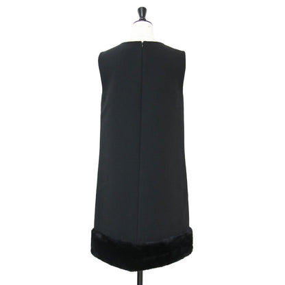 24秋冬 裾ファー ミニ ワンピース CWFO244104 / ノースリーブ Aライン フェイクファー