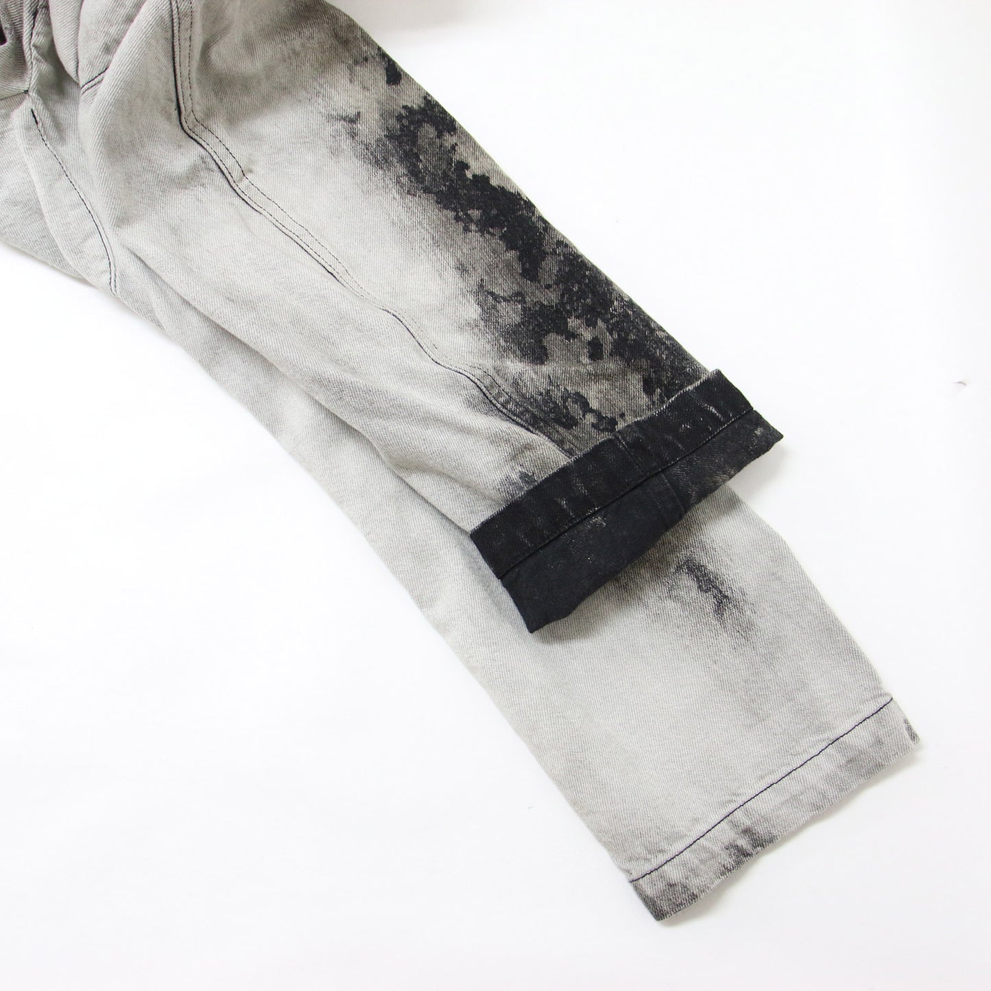 24春夏 デニム ロング コート YS-J02-014 / ブリーチ加工 ベルト コットン