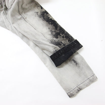 24春夏 デニム ロング コート YS-J02-014 / ブリーチ加工 ベルト コットン