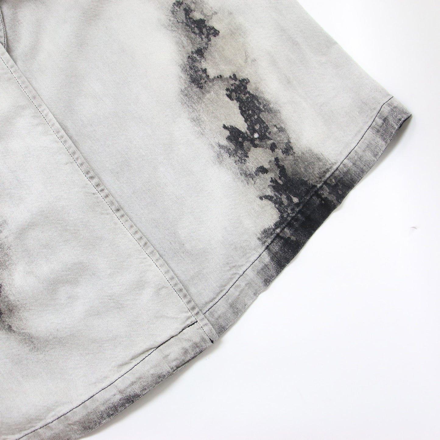 24春夏 デニム ロング コート YS-J02-014 / ブリーチ加工 ベルト コットン