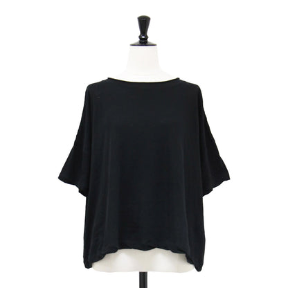 Ys 24春夏 シアー コットン ワイド Tシャツ / 半袖 ボートネック