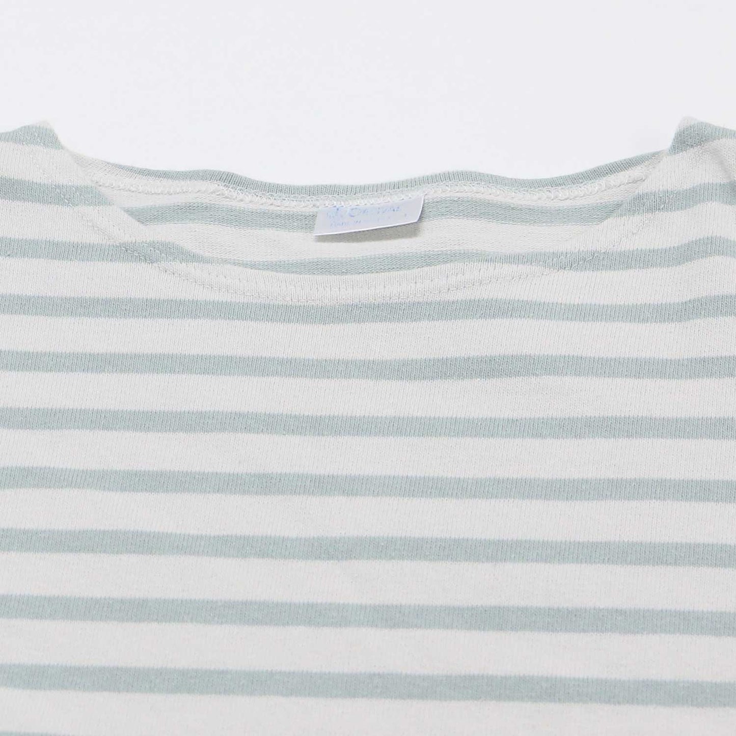 ボーダー クルーネック プルオーバー / Tシャツ カットソー ５分袖 ドロップショルダー コットン