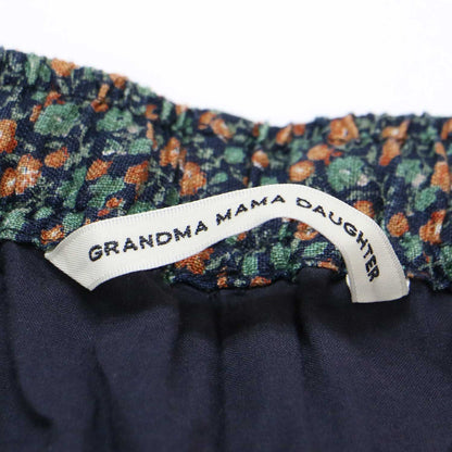 フラワープリント リネン イージーパンツ / テーパード ウエストゴム 花柄