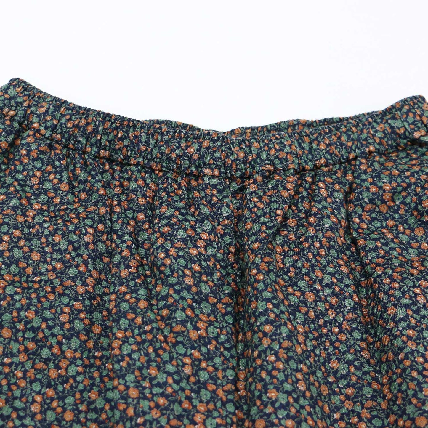 フラワープリント リネン イージーパンツ / テーパード ウエストゴム 花柄