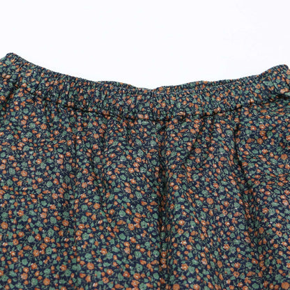 フラワープリント リネン イージーパンツ / テーパード ウエストゴム 花柄