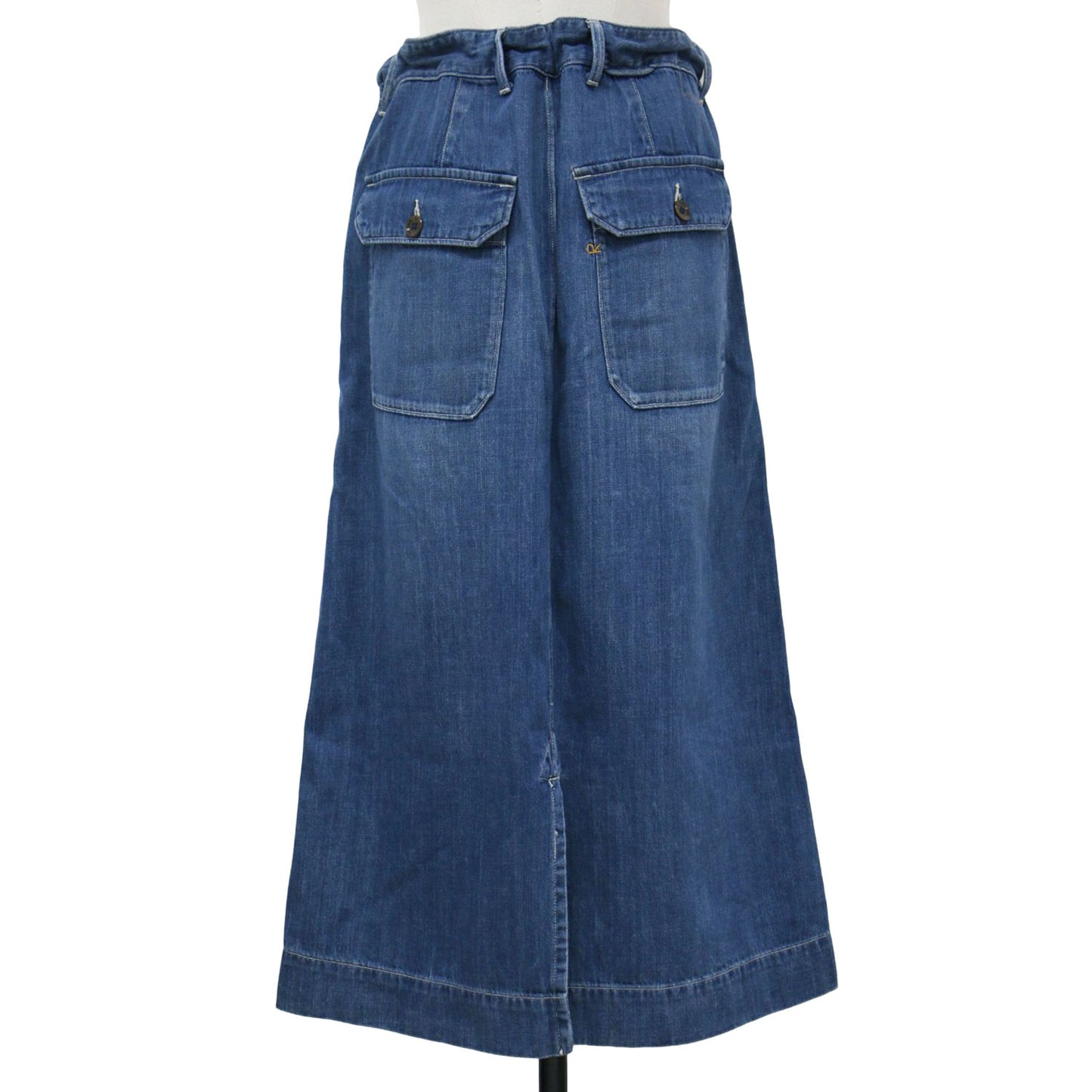デニム ベイカー スカート / ロング丈 Aライン コットン