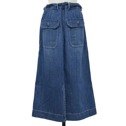 デニム ベイカー スカート / ロング丈 Aライン コットン