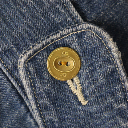 デニム ベイカー スカート / ロング丈 Aライン コットン