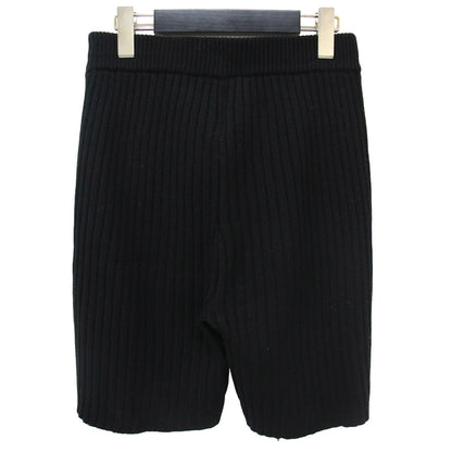 ワイド リブ ショート パンツ / ニット ウール ウエストゴム ひざ上丈