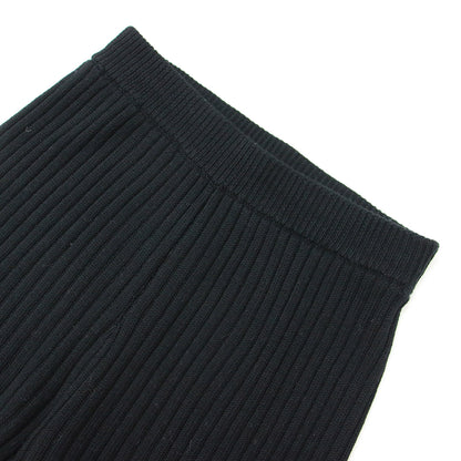 ワイド リブ ショート パンツ / ニット ウール ウエストゴム ひざ上丈