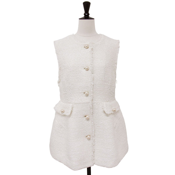 Arpege story パールボタンツイードペプラムジレ　ベスト Arpege story (アルページュストーリー) パールボタン ツイード