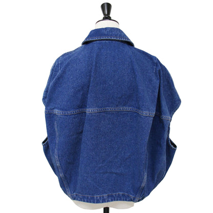 24秋冬 ショートスリーブ デニム ジャケット JKJD0315X0USCU83 / ベスト 半袖 ロゴ パッチ コットン