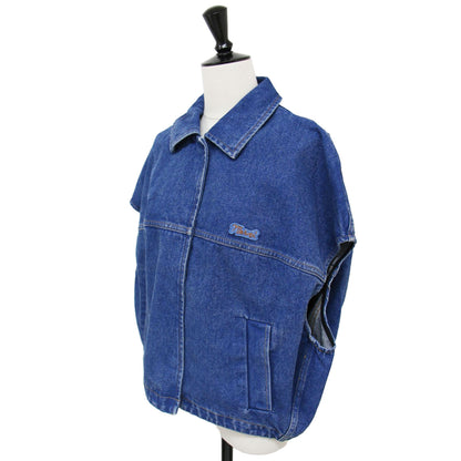 24秋冬 ショートスリーブ デニム ジャケット JKJD0315X0USCU83 / ベスト 半袖 ロゴ パッチ コットン