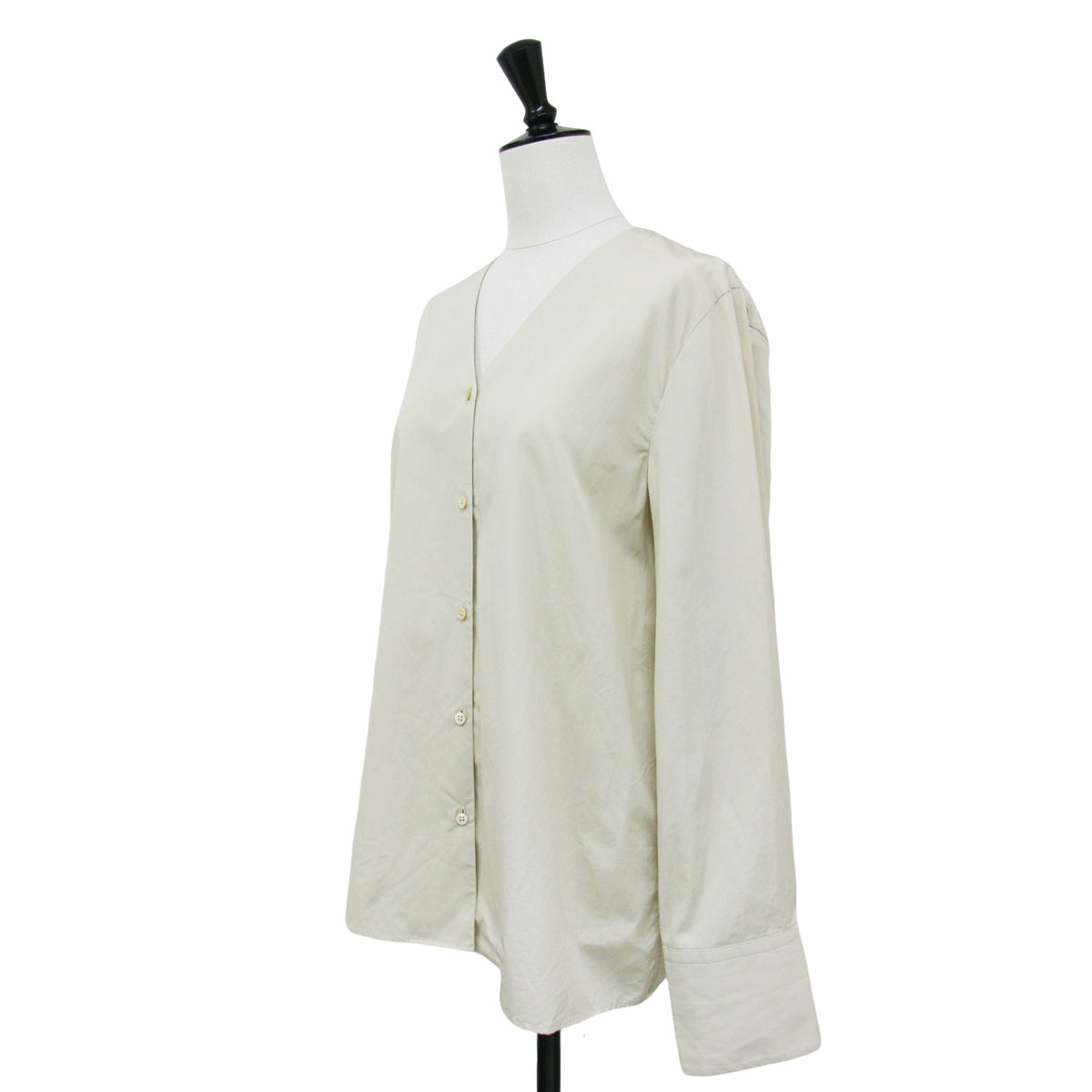 24春夏 SUPIMA COTTON V/N シャツ / スーピマ コットン Vネック 長袖 ブラウス