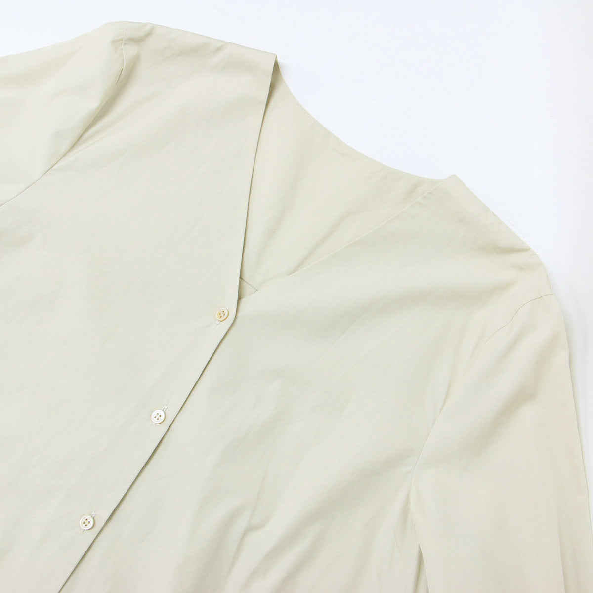 24春夏 SUPIMA COTTON V/N シャツ / スーピマ コットン Vネック 長袖 ブラウス