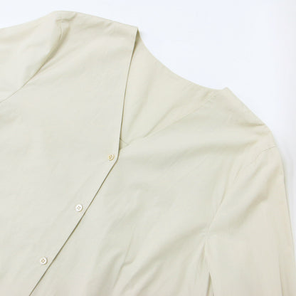 24春夏 SUPIMA COTTON V/N シャツ / スーピマ コットン Vネック 長袖 ブラウス