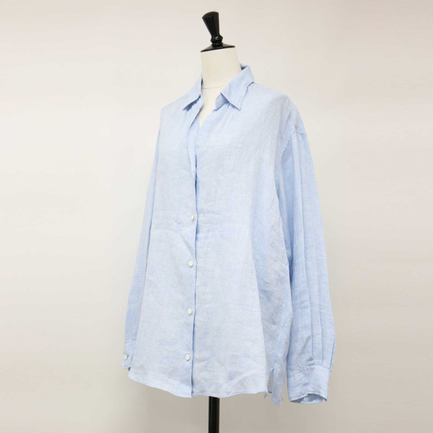 リネン ウォッシュ シャツ / レギュラーカラー 長袖
