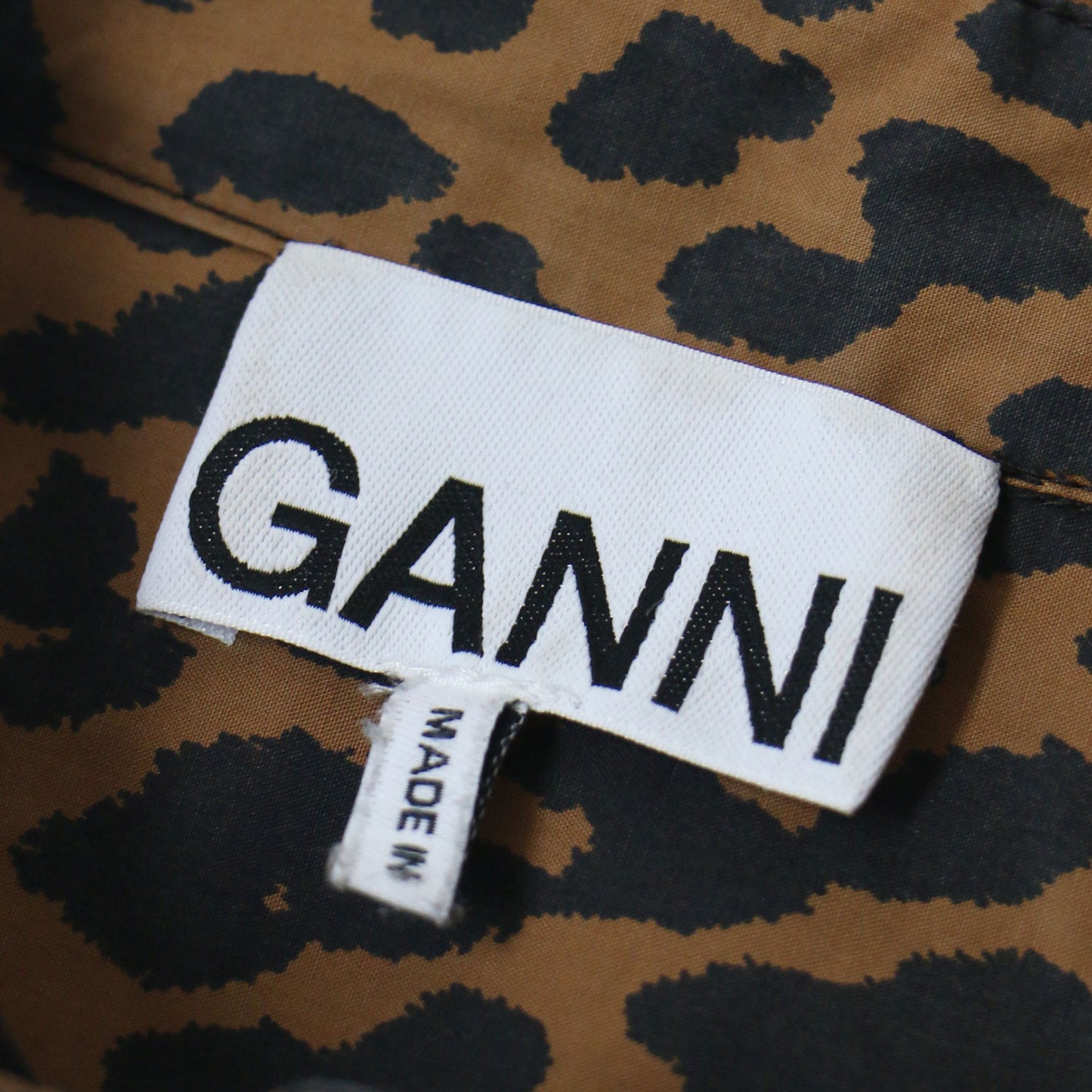 レオパード プリント 半袖 シャツ ワンピース / コットン ロング ヒョウ柄