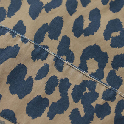 レオパード プリント 半袖 シャツ ワンピース / コットン ロング ヒョウ柄