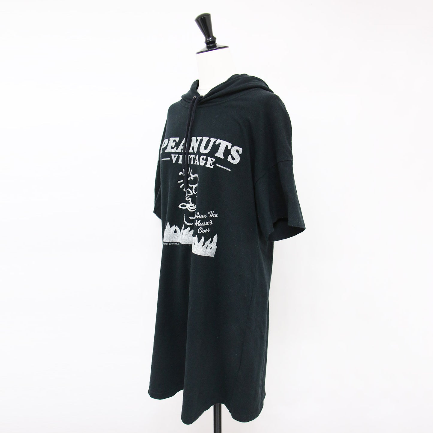 × PEANUTS 半袖 パーカー ワンピース / ミニ丈 カットソー プリント コットン