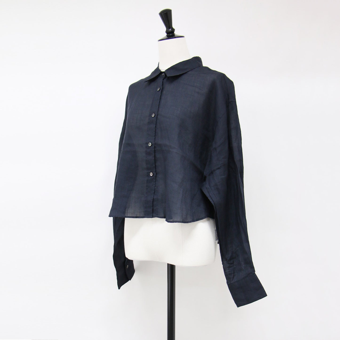 24春夏 ラミー ショート シャツ / ブラウス 長袖 レギュラーカラー