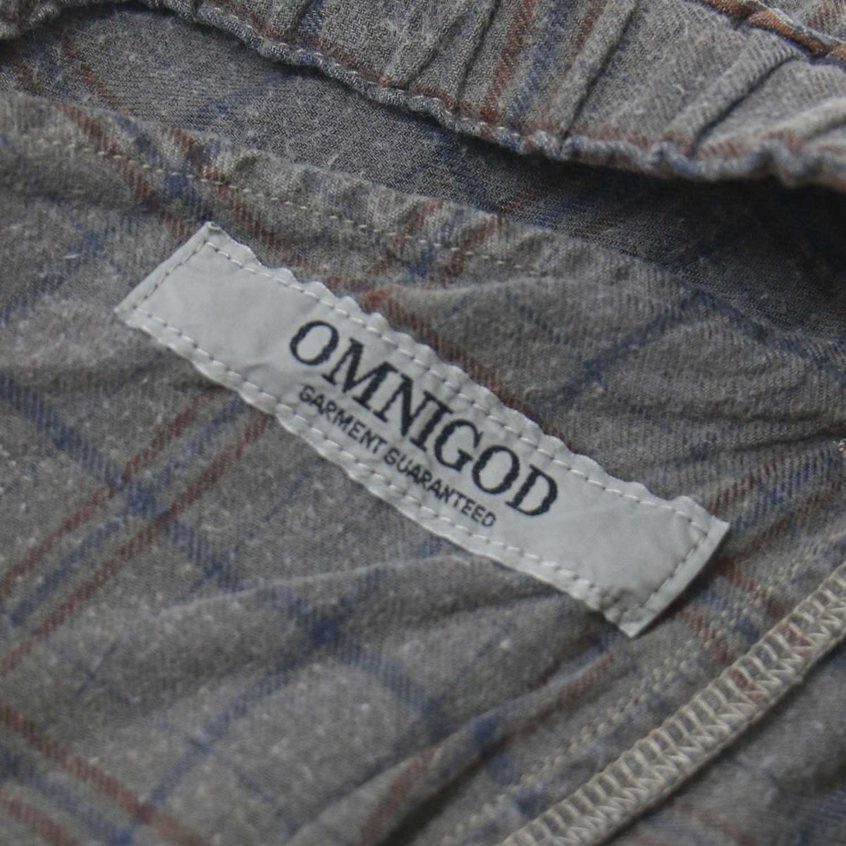 ネル チェック ロング スカート / ギャザー フレア ウエストゴム USED加工 コットン ウール