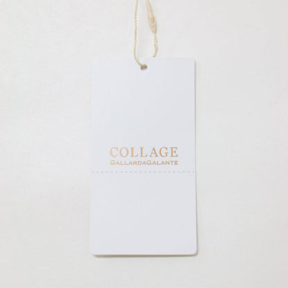 COLLAGE ニット ポンチ プルオーバー / 長袖 Vネック ドッキング 異素材 切替 スリット コットン