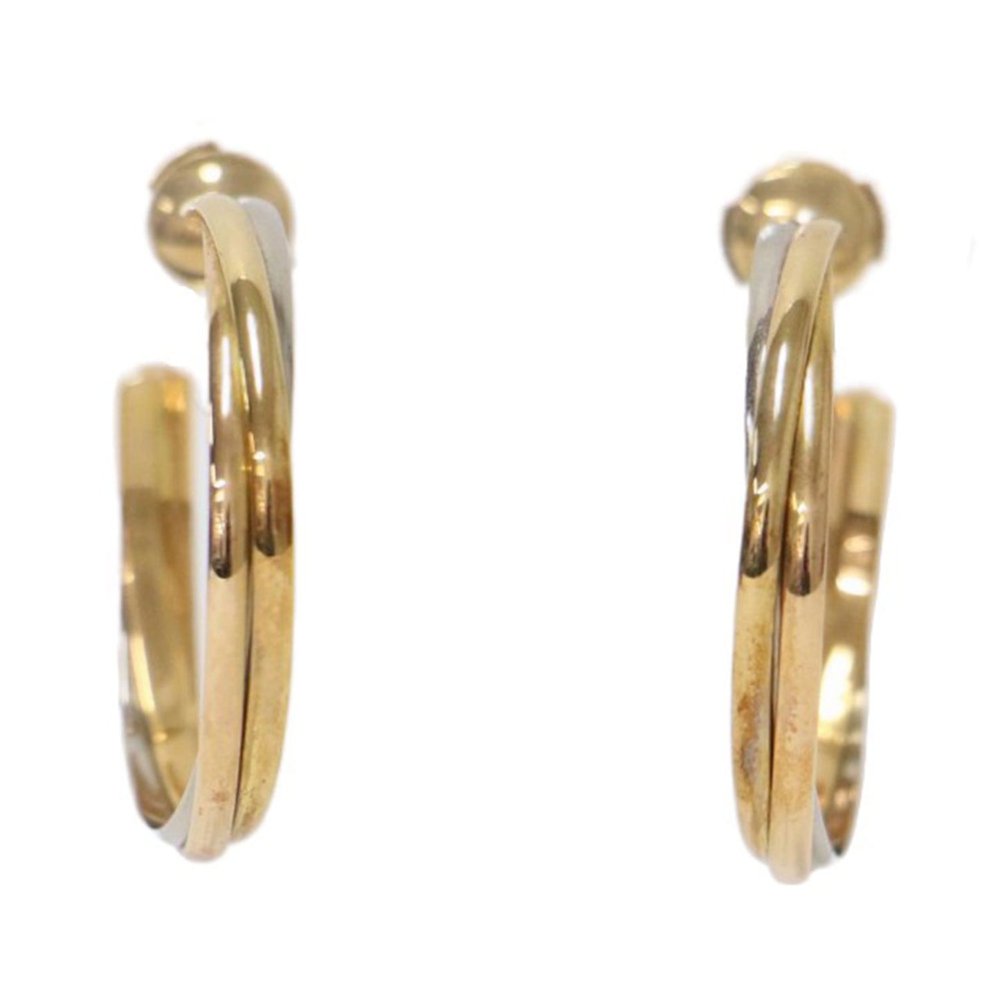 トリニティ フープ ピアス / 両耳用 スリーカラー K18 YG PG WG 750