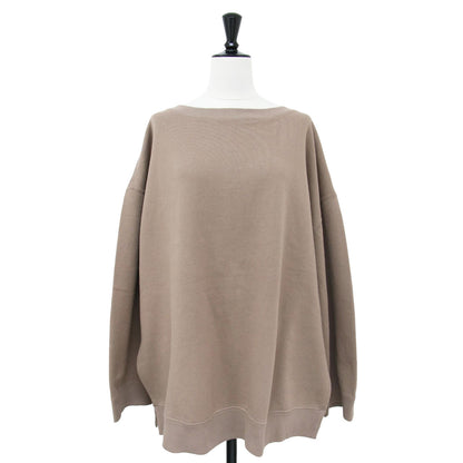 裏毛 スリット プルオーバー / スウェット オーバーサイズ 長袖 クルーネック コットン